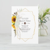 Geometrischer Polterabend für rustikale Sonnenblum Einladung (Stehend Vorderseite)
