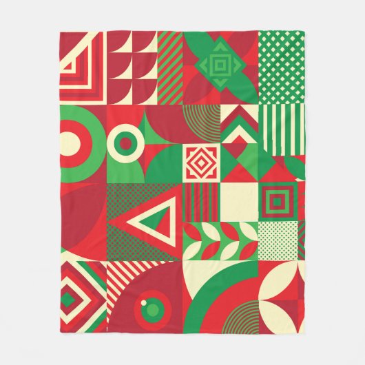 Geometrischer Pop: Farbige Abstrakte Fliesen. Fleecedecke (Vorderseite)