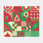 Geometrischer Pop: Farbige Abstrakte Fliesen. Fleecedecke (Vorderseite (Horizontal))