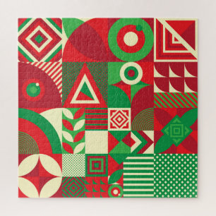 Geometrischer Pop: Farbige Abstrakte Fliesen. Puzzle