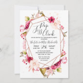 Geometrischer Pop Fizz Clink Junggeselinnen-Abschi Einladung (Vorderseite)