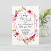 Geometrischer Pop Fizz Clink Junggeselinnen-Abschi Einladung (Stehend Vorderseite)