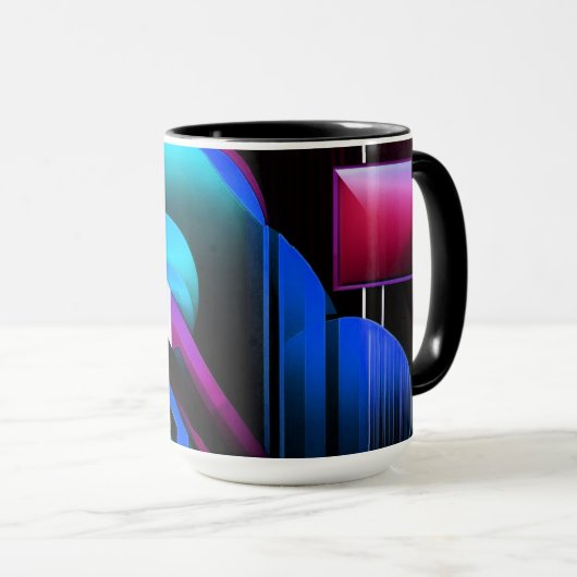 "Geometrischer Puls" Tasse (VorderseiteRechts)