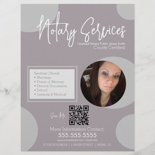 Geometrischer QR-Code für öffentliche Notare Flyer (Vorne)