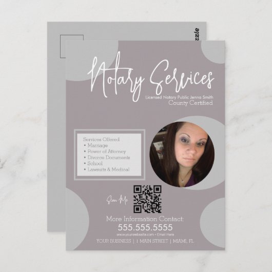 Geometrischer QR-Code für öffentliche Notare Postkarte (Vorne/Hinten)