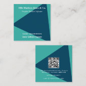 Geometrischer QR-Code für Softwareentwickler anpas Quadratische Visitenkarte (Vorne/Hinten)