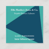 Geometrischer QR-Code für Softwareentwickler anpas Quadratische Visitenkarte (Vorderseite)