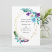 Geometrischer QR-Code-UAWG für tropische Orchids Einladung (Stehend Vorderseite)