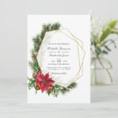 Geometrischer QR-Code-UAWG Hochzeit für Weihnachte Einladung (Stehend Vorderseite)