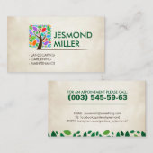 Geometrischer quadratischer Baum mit bunten Blätte Visitenkarte (Vorne/Hinten)