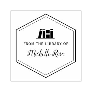 geometrischer Rahmen aus der Bibliothek der Buch-B Gummistempel