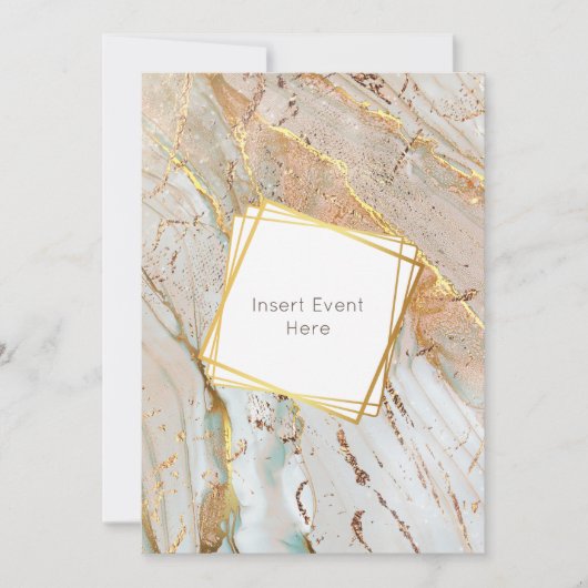 geometrischer Rahmen aus Marmor Einladung (Vorderseite)