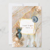 geometrischer Rahmen aus Nautical Muschel Tintenfi Einladung (Vorderseite)