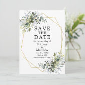 Geometrischer Rahmen für Aquarellfarben Save The Date (Stehend Vorderseite)