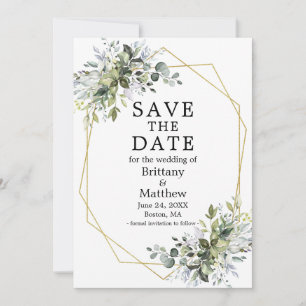 Geometrischer Rahmen für Aquarellfarben Save The Date