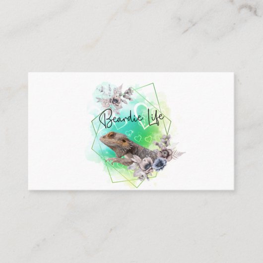 Geometrischer Rahmen für Bartete Drachen Visitenkarte (Vorderseite)