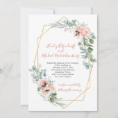 Geometrischer Rahmen für Blush Pink und Elfenbein Einladung (Vorderseite)