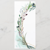 Geometrischer Rahmen für die Hochzeit von Wasserfa Menükarte (Rückseite)