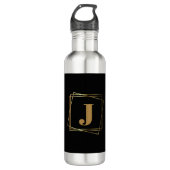 Geometrischer Rahmen für Gold Monogramm Edelstahlflasche (Vorderseite)