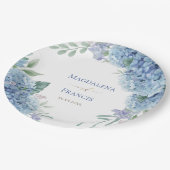 geometrischer Rahmen für Hydrangea | Hochzeit Pappteller (Schrägansicht)