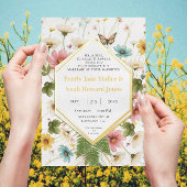 Geometrischer Rahmen für Liebe Goldhochzeit Folieneinladung