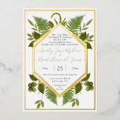 Geometrischer Rahmen für Liebe und Hochzeit F Folieneinladung (Vorderseite)