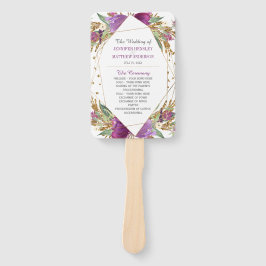 Geometrischer Rahmen für lila Amethyst-Glitzer Fächer