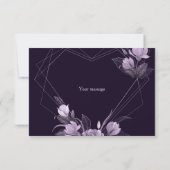 Geometrischer Rahmen für Lila Blumenmuster Dankeskarte (Rückseite)