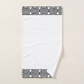 Geometrischer Rahmen für Schwarz und Weiß Badhandtuch Set (Handtuch)