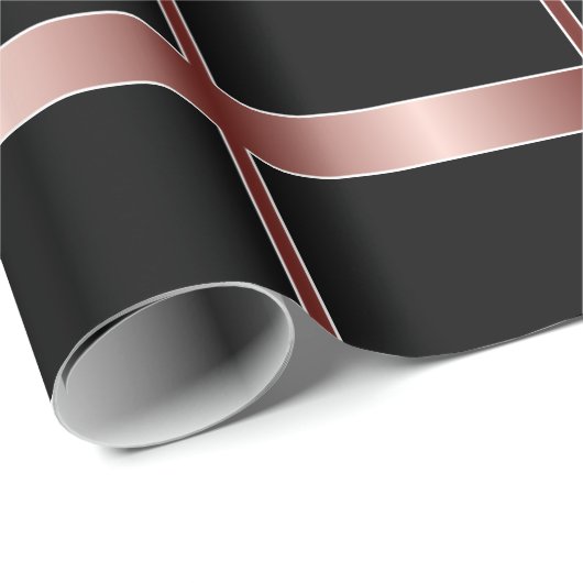 Geometrischer Rahmen für schwarze Quadrate und Ros Geschenkpapier (Rolleneckpunkt)