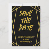 Geometrischer Rahmen Hochzeit Save The Date (Vorderseite)
