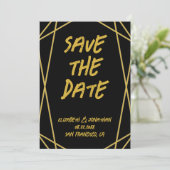 Geometrischer Rahmen Hochzeit Save The Date (Stehend Vorderseite)