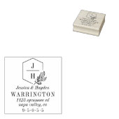 Geometrischer Rahmen | Hochzeitsadresse Gummistempel (Stempel)