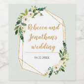 Geometrischer Rahmen in Gold-Look Weinetikett (Einzelnes Label)