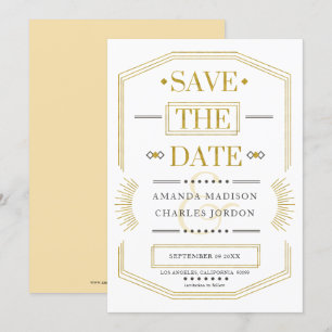 geometrischer Rahmen Save the Date Art-Deko Einladung
