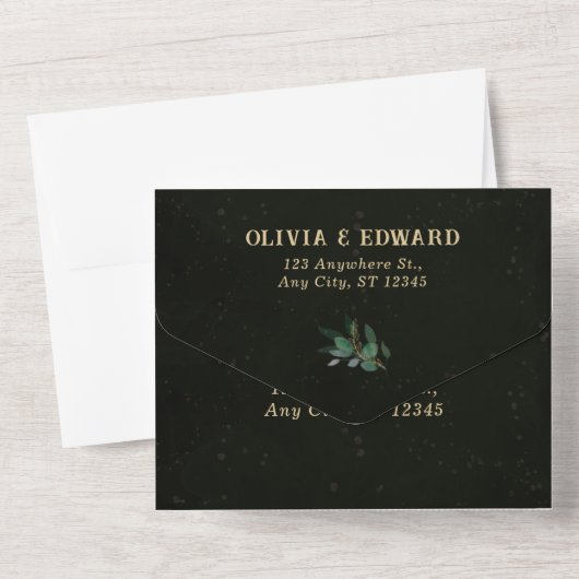 Geometrischer Rahmen und grünes Schwarz mit UAwg All In One Einladung (Rückseite)