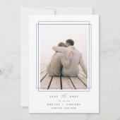 Geometrischer Rahmen | Vertikales Foto Save The Date (Vorderseite)