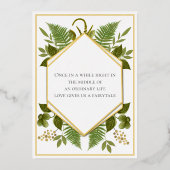 Geometrischer Rahmen zum Glück bei Liebe- und Gold Folieneinladung (Rückseite)