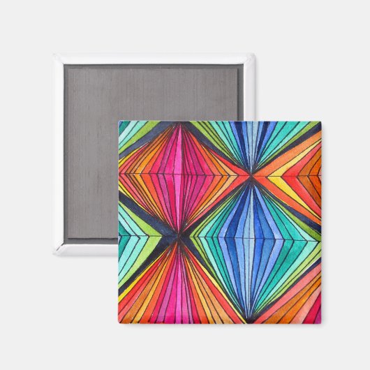Geometrischer Rainbow-Kunstmagnet Magnet (Vorderseite/Rückseite)