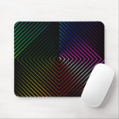 Geometrischer Regenbogen auf schwarz Mousepad (Mit Mouse)