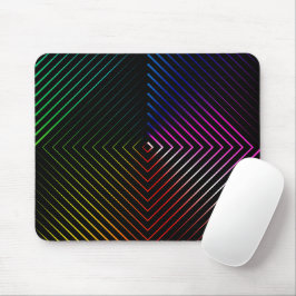 Geometrischer Regenbogen auf schwarz Mousepad