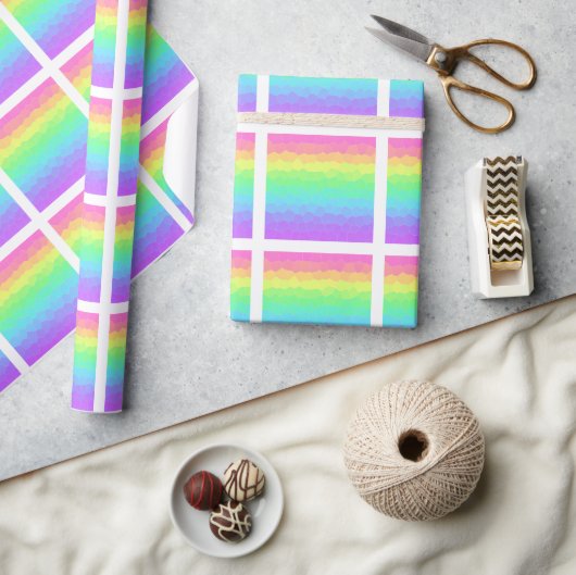 Geometrischer Regenbogen Geschenkpapier (Kunsthandwerk)
