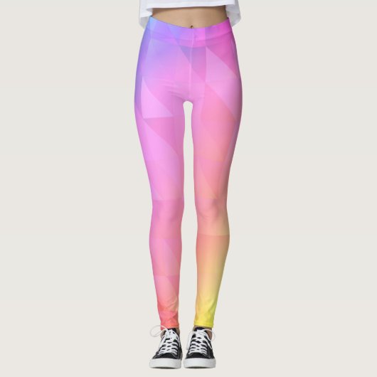 Geometrischer Regenbogen Leggings (Vorderseite)