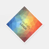 Geometrischer Regenbogen-Monogramm-Name Serviette (Ecke)