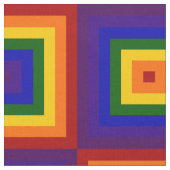 Geometrischer Regenbogen quadriert Gewebe Stoff (Nahaufnahme)