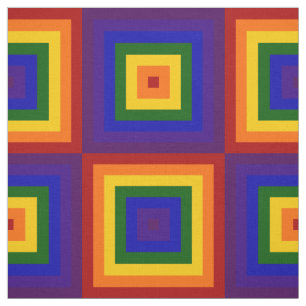 Geometrischer Regenbogen quadriert Gewebe Stoff