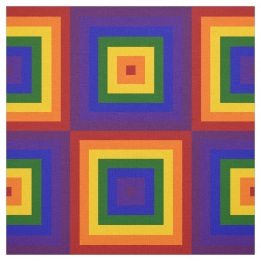 Geometrischer Regenbogen quadriert Gewebe Stoff (Muster)