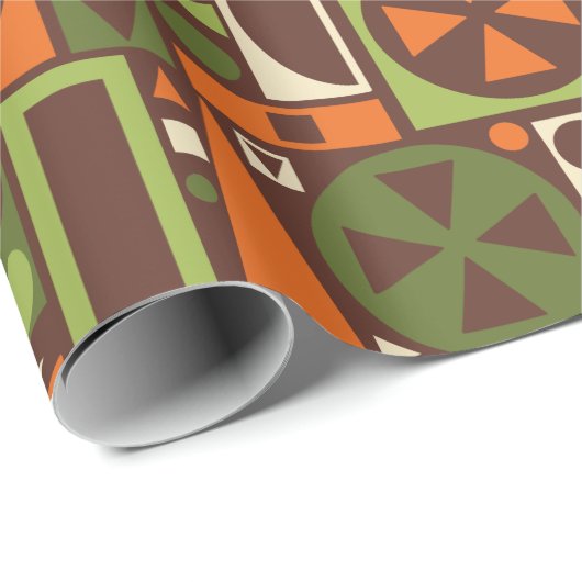 Geometrischer Retro-50er Mitte des Jahrhunderts Mo Geschenkpapier (Rolleneckpunkt)