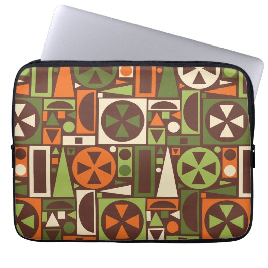Geometrischer Retro-50er Mitte des Jahrhunderts Mo Laptopschutzhülle (Vorderseite)