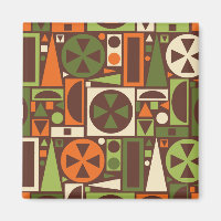 Geometrischer Retro-50er Mitte des Jahrhunderts Mo